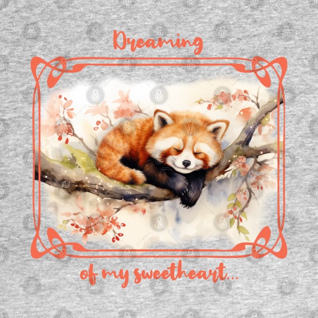 Sleeping red panda by Violet77 Studio